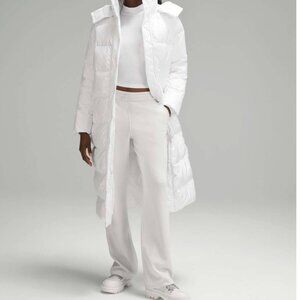Lululemon Wunder Puff Long Jacket White size 6 NWOT